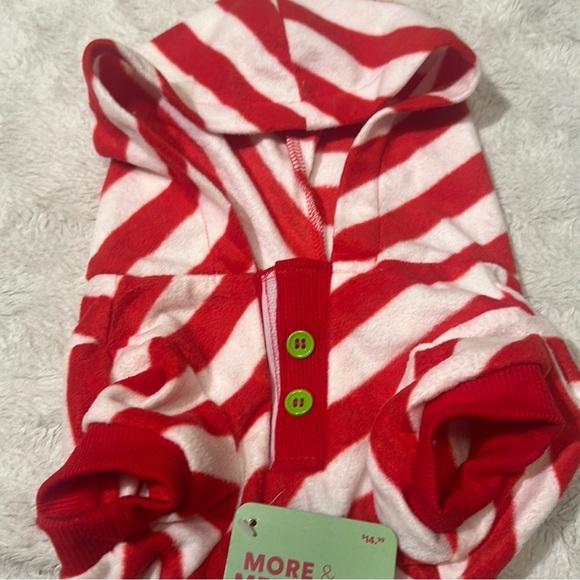 More and Merrier Candy Cane Print Dog Pajama, Small - Picture 8 of 8